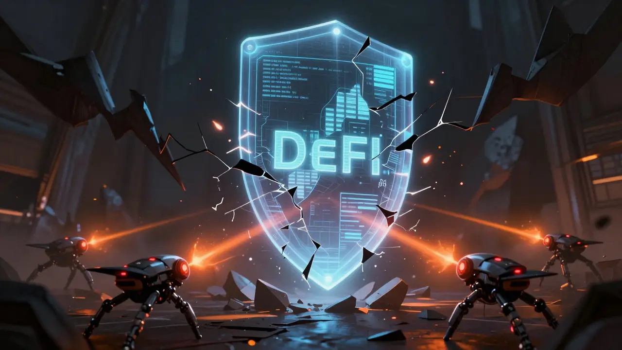 Robotic drones seizing crumbling collateral during market crash