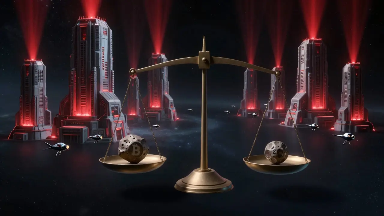 Cosmic scale balancing large pools against small miners