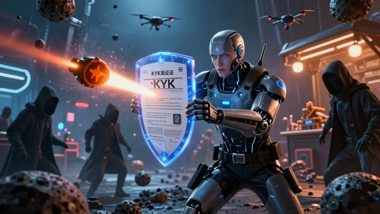 Cyber detective dodging scam traps in a chaotic asteroid field