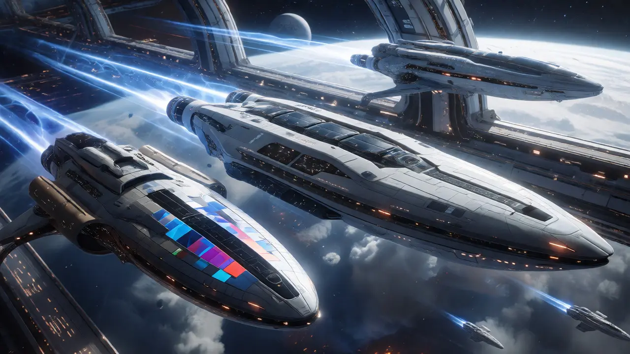 Advanced spacecraft traveling together symbolizing modern crypto exchange alternatives