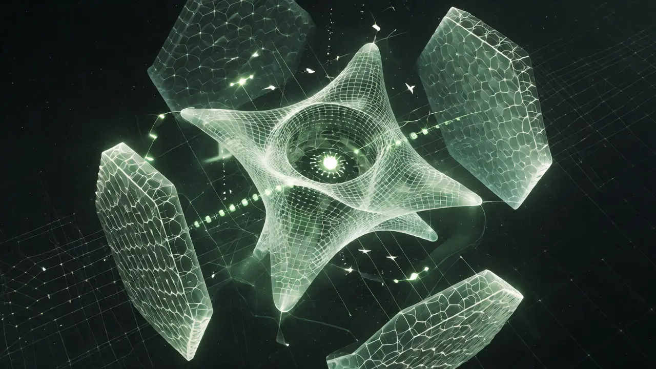 AI-adaptive core protected by quantum lattice shields